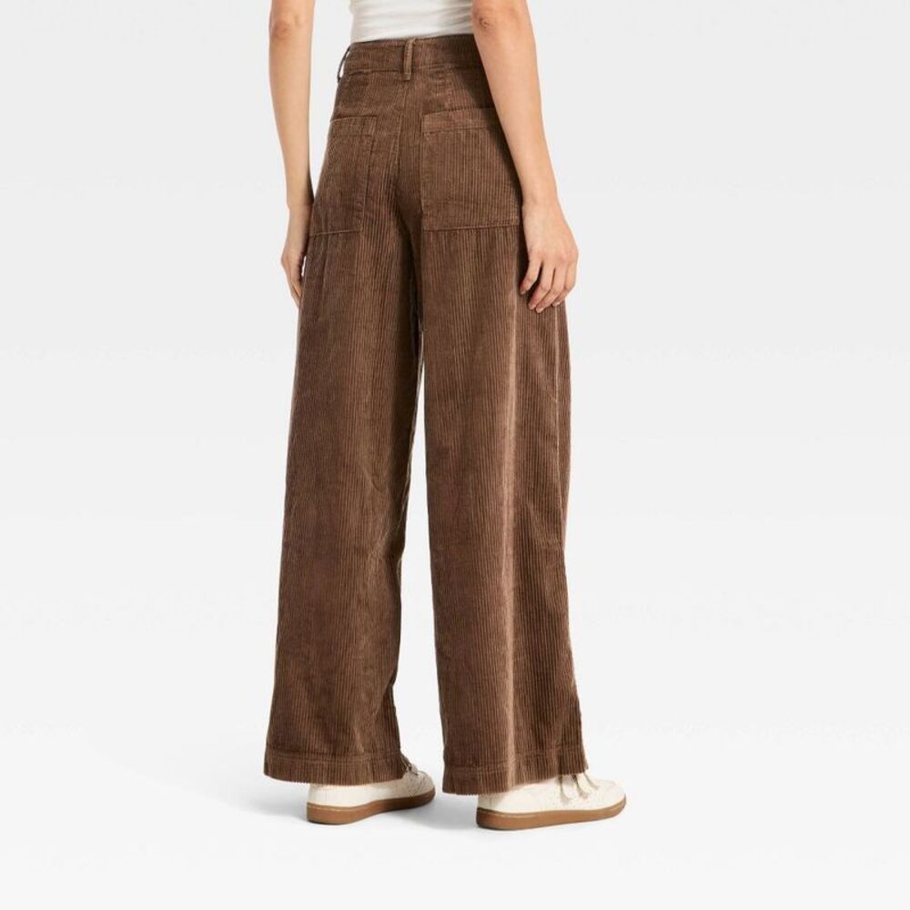 Women's High-Rise Corduroy Palazzo Pants - Universal Thread Brown 12 - Picture 2 of 4